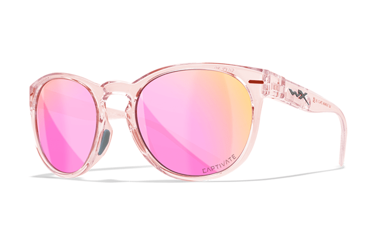 WILEY X COVERT CAPTIVATE™ POLARIZED ROSE GOLD MIRROR - GLOSS CRYSTAL BLUSH FRAME