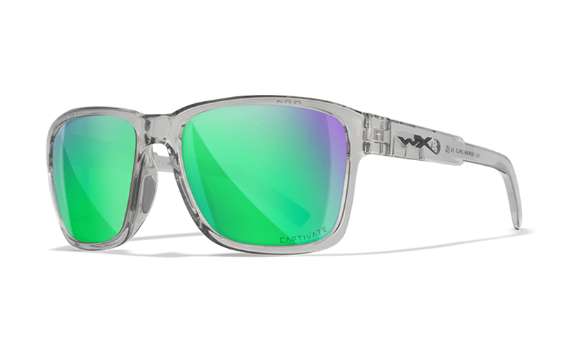 WILEY X TREK CAPTIVATE™ POLARIZED GREEN MIRROR - GLOSS CRYSTAL LIGHT GREY FRAME