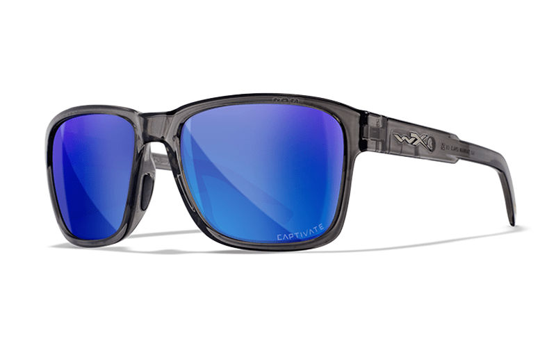 WILEY X TREK CAPTIVATE™ POLARIZED BLUE MIRROR - GLOSS CRYSTAL DARK GREY FRAME