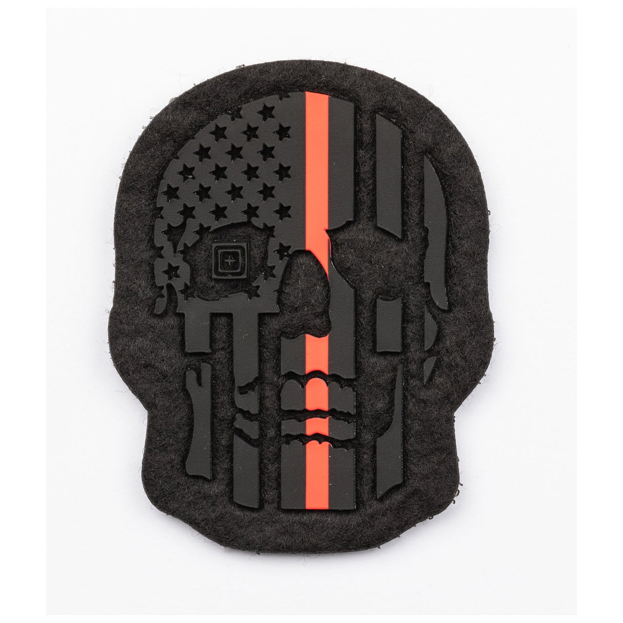 PAINTED THIN RED LINE SKULL PATCH